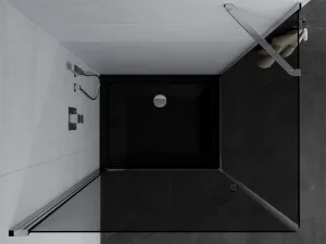MEXEN/S - Pretória sprchovací kút 80x100, grafit, chróm + sprchová vanička vrátane sifónu 852-080-100-01-40-4070
