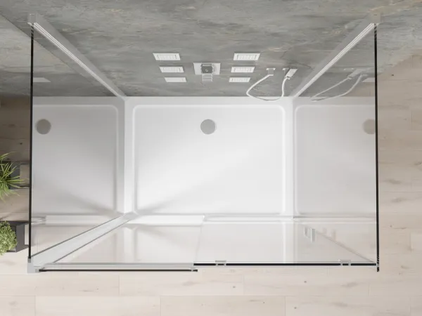 MEXEN/S - OMEGA sprchovací kút 3-stenný 110x80, transparent, chróm + vanička vrátane sifónu 825-110-080-01-00-3s-4010