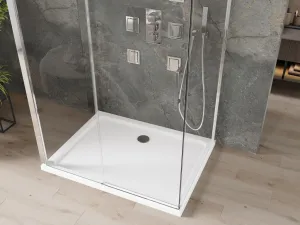 MEXEN/S - OMEGA sprchovací kút 3-stenný 130x80, transparent, chróm + vanička vrátane sifónu 825-130-080-01-00-3s-4010