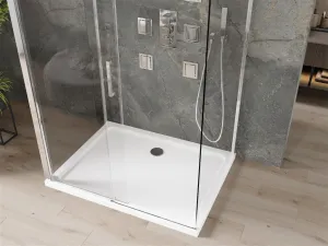 MEXEN/S - OMEGA sprchovací kút 3-stenný 110x100, transparent, chróm + vanička vrátane sifónu 825-110-100-01-00-3s-4010