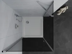 MEXEN/S - Pretória sprchovací kút 100x100, grafit, chróm + sprchová vanička vrátane sifónu 852-100-100-01-40-4010