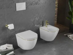 MEXEN - Lena bidet závesný, biela/zlatá linka 35224805