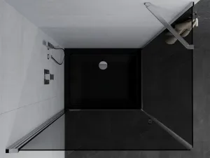 MEXEN/S - Pretória sprchovací kút 70x100, grafit, chróm + sprchová vanička vrátane sifónu 852-070-100-01-40-4070
