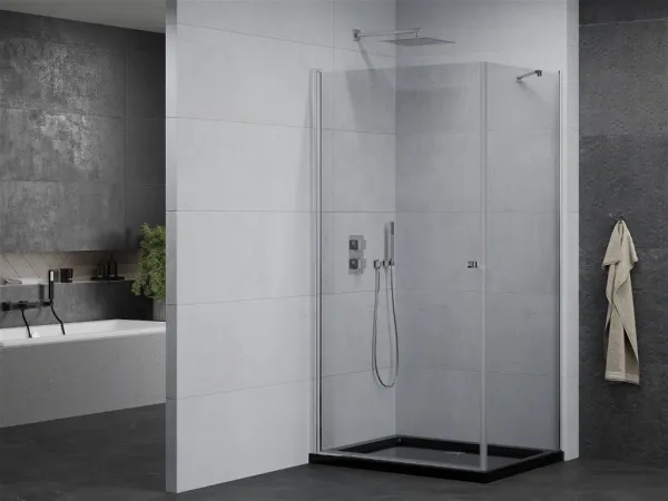 MEXEN/S - Pretória sprchovací kút 70x110, transparent, chróm + sprchová vanička vrátane sifónu 852-070-110-01-00-4070