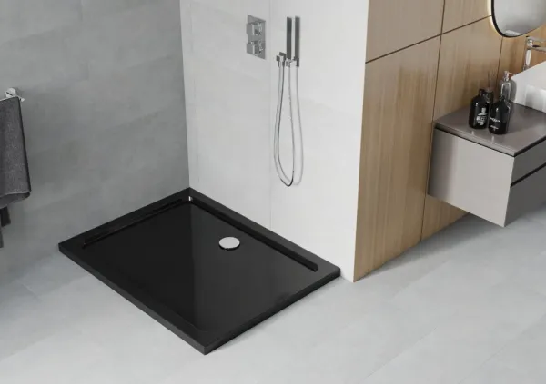 MEXEN - Flat sprchová vanička obdĺžniková slim 80 x 70, čierna 40707080