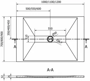 MEXEN - Toro sprchová vanička obdĺžniková SMC 110x90, biela 43109011