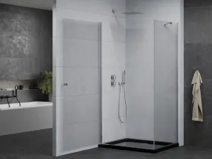 MEXEN/S - Pretória sprchovací kút 70x80, transparent, chróm + sprchová vanička vrátane sifónu 852-070-080-01-00-4070