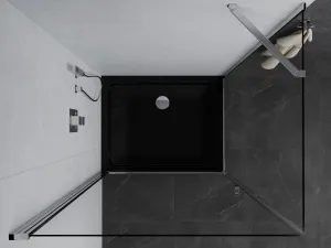 MEXEN/S - Pretória sprchovací kút 70x80, transparent, chróm + sprchová vanička vrátane sifónu 852-070-080-01-00-4070