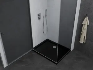 MEXEN/S - Pretória sprchovací kút 80x70, grafit, chróm + sprchová vanička vrátane sifónu 852-080-070-01-40-4070
