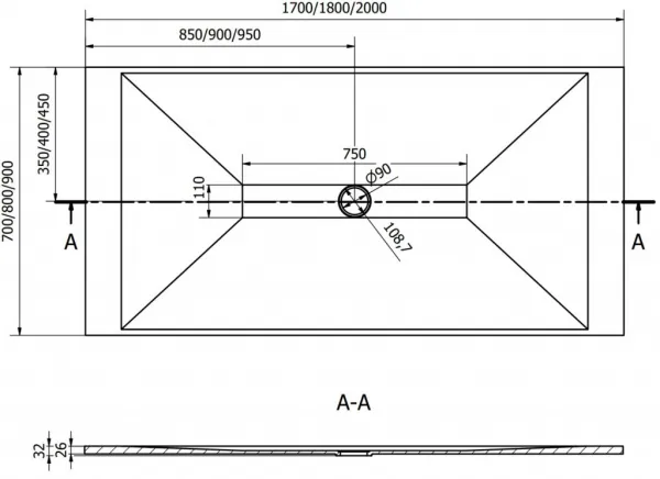 MEXEN/S - Toro obdĺžniková sprchová vanička SMC 180 x 80, čierna, mriežka čierna 43708018-B