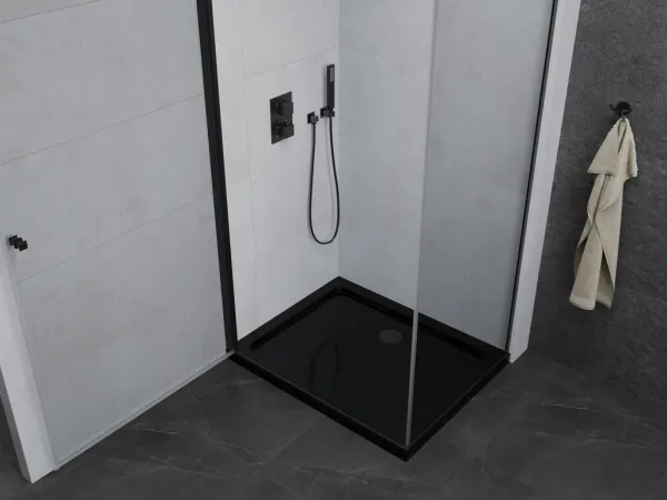 MEXEN/S - Pretória sprchovací kút 70x80, transparent, čierna + sprchová vanička vrátane sifónu 852-070-080-70-00-4070B