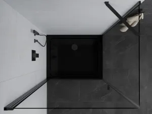 MEXEN/S - Pretória sprchovací kút 70x80, transparent, čierna + sprchová vanička vrátane sifónu 852-070-080-70-00-4070B