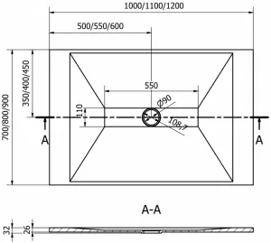 MEXEN/S - Toro obdĺžniková sprchová vanička SMC 100 x 80, čierna, mriežka čierna 43708010-B