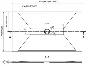 MEXEN/S - Toro obdĺžniková sprchová vanička SMC 150 x 80, čierna, mriežka čierna 43708015-B