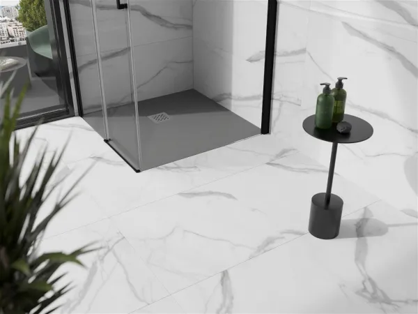 MEXEN - Stone+ Sprchová vanička štvorcová 100x100, šedý-betón 44611010