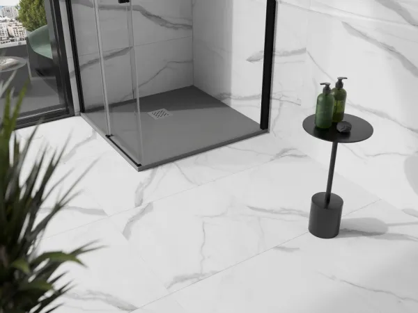 MEXEN - Stone+ Sprchová vanička štvorcová 100x100, šedý-betón 44611010