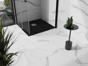 MEXEN - Stone+ Sprchová vanička štvorcová 100x100, čierna 44701010