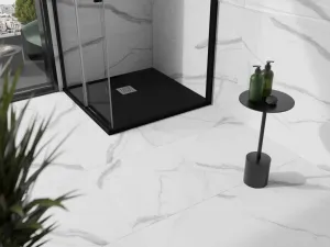MEXEN - Stone+ Sprchová vanička štvorcová 100x100, čierna 44701010