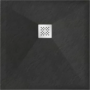 MEXEN - Stone+ Sprchová vanička štvorcová 90x90, čierna 44709090