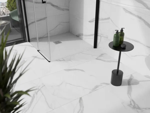 MEXEN - Stone+ Sprchová vanička štvorcová 100x100, biela 44101010