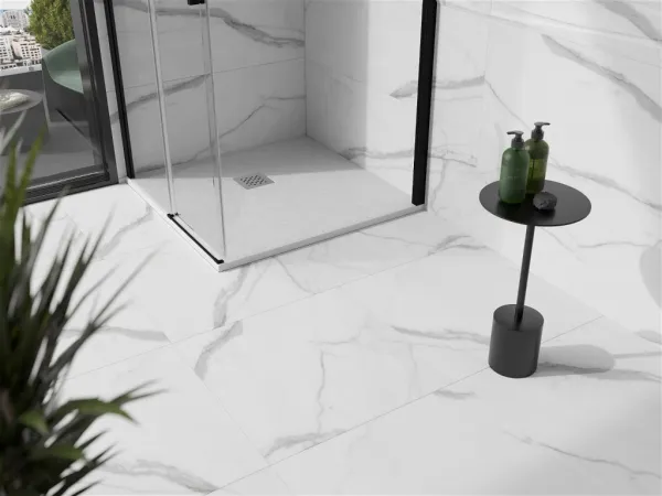 MEXEN - Stone+ Sprchová vanička štvorcová 100x100, biela 44101010