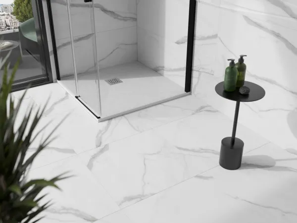 MEXEN - Stone+ Sprchová vanička štvorcová 90x90, biela 44109090