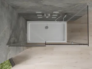 MEXEN/S - Omega sprchovací kút 130 x 70, grafit, chróm + vanička vrátane sifónu 825-130-070-01-40-4010