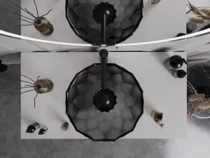 MEXEN - Inga sklenené umývadlo na dosku 44x44, čierna 24074470