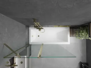 MEXEN - Flip vaňová zástena 1-krídlo 120x150, transparent, zlato 894-120-101-50-00