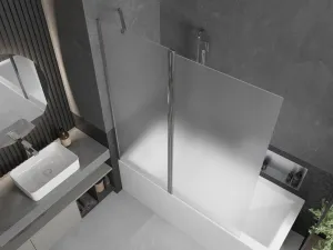 MEXEN - Flip vaňová zástena 1-krídlo 140x150, dekor, chróm 894-140-101-01-30