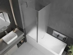 MEXEN - Flip vaňová zástena 1-krídlo 140x150, dekor, chróm 894-140-101-01-30