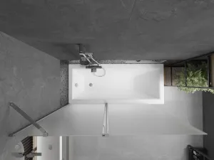 MEXEN - Flip vaňová zástena 1-krídlo 140x150, dekor, chróm 894-140-101-01-30