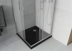 MEXEN/S - Rio sprchovací kút 70x70, dekor, chróm + vanička so sifónom 860-070-070-01-30-4070