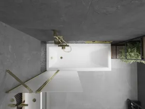 MEXEN - Flip vaňová zástena 1-krídlo 80x150, dekor, zlato 894-080-101-50-30