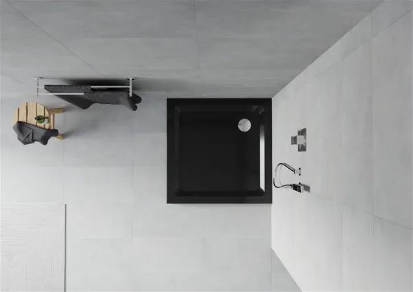 MEXEN - Flat sprchová vanička štvorcová slim 70 x 70, čierna 40707070