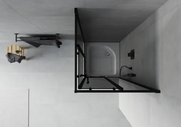 MEXEN/S - Rio sprchovací kút štvorec 70 x 70, grafit, čierny + vanička Rio vrátane výpuste - 860-080-080-70-40-4510 860-070-070-70-40-4510
