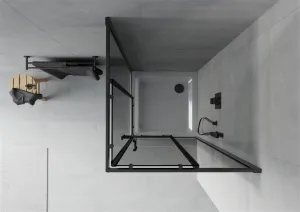 MEXEN/S - Rio sprchovací kút štvorec 70x70, grafit, čierna + biela vanička so sifónom 860-070-070-70-40-4010B