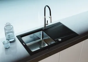 DEANTE DEANTE - Prime grafit metalic - Granitovo - oceľový drez, 1 - bowl s odkvapkávačom ZSR_G113