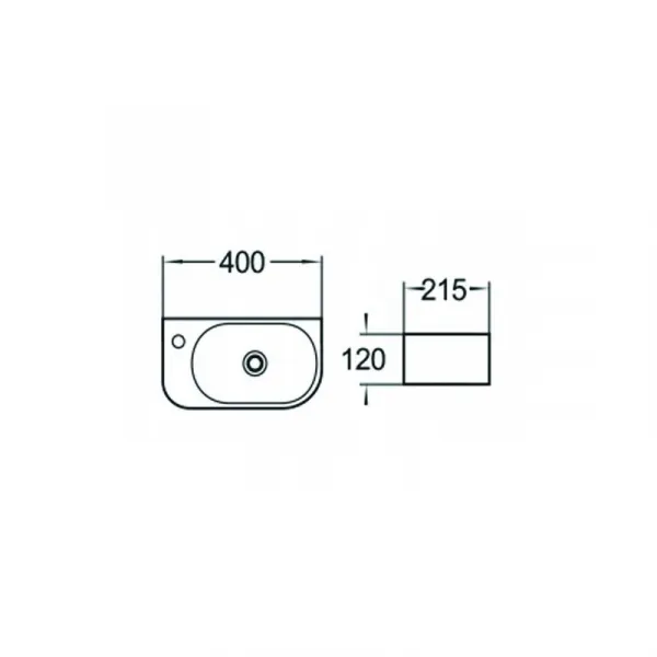 MEXEN - Viera umývadlo na dosku pravá 40 x 21, čierna mat 21274085R