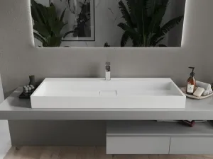 MEXEN - Ava umývadlo na dosku liaty mramor 1/O 120 x 46, biela 23011201