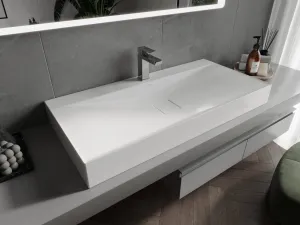 MEXEN - Poli umývadlo na dosku liaty mramor 100 x 48, biela 23021001