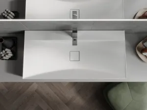 MEXEN - Poli umývadlo na dosku liaty mramor 100 x 48, biela 23021001