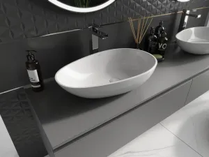 MEXEN - Nora umývadlo na dosku liaty mramor 60 x 36, biela 23056001