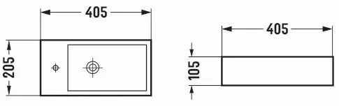 MEXEN - Inez umývadlo na dosku pravej 40 x 20, šedá mat - 21484061P 21484061R