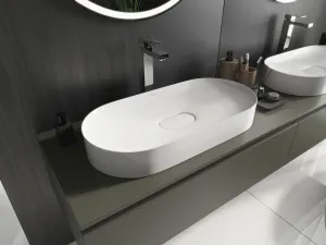 MEXEN - Sofia umývadlo na dosku liaty mramor 70 x 35, biela 23067001