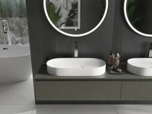 MEXEN - Sofia umývadlo na dosku liaty mramor 70 x 35, biela 23067001