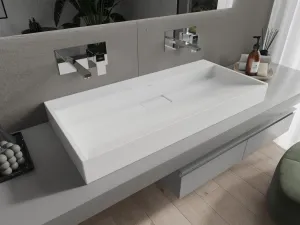 MEXEN - Ava umývadlo na dosku liaty mramor B/O 100 x 46, biela 23011000