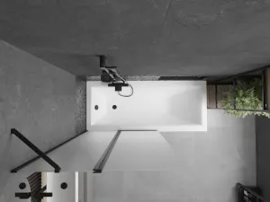 MEXEN - Flip vaňová zástena 1-krídlo 100 x 150, dekor, čierna 894-100-101-70-30