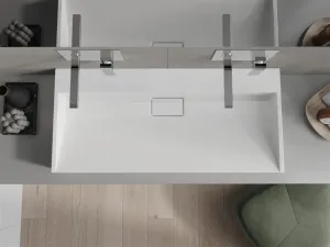 MEXEN - Ava umývadlo na dosku liaty mramor B/O 100 x 46, biela 23011000