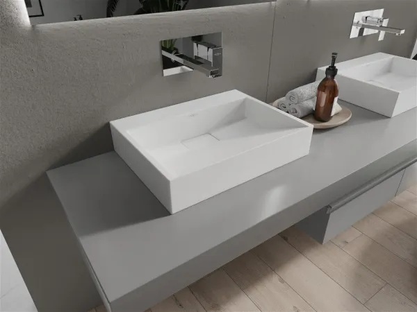 MEXEN - Ava umývadlo na dosku liaty mramor B/O 50 x 38, biela 23015000